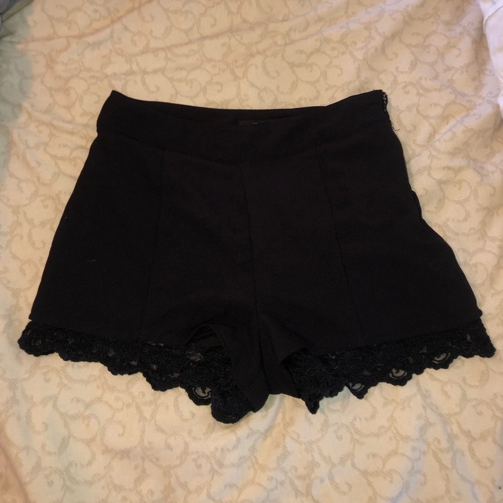 Black lace shorts